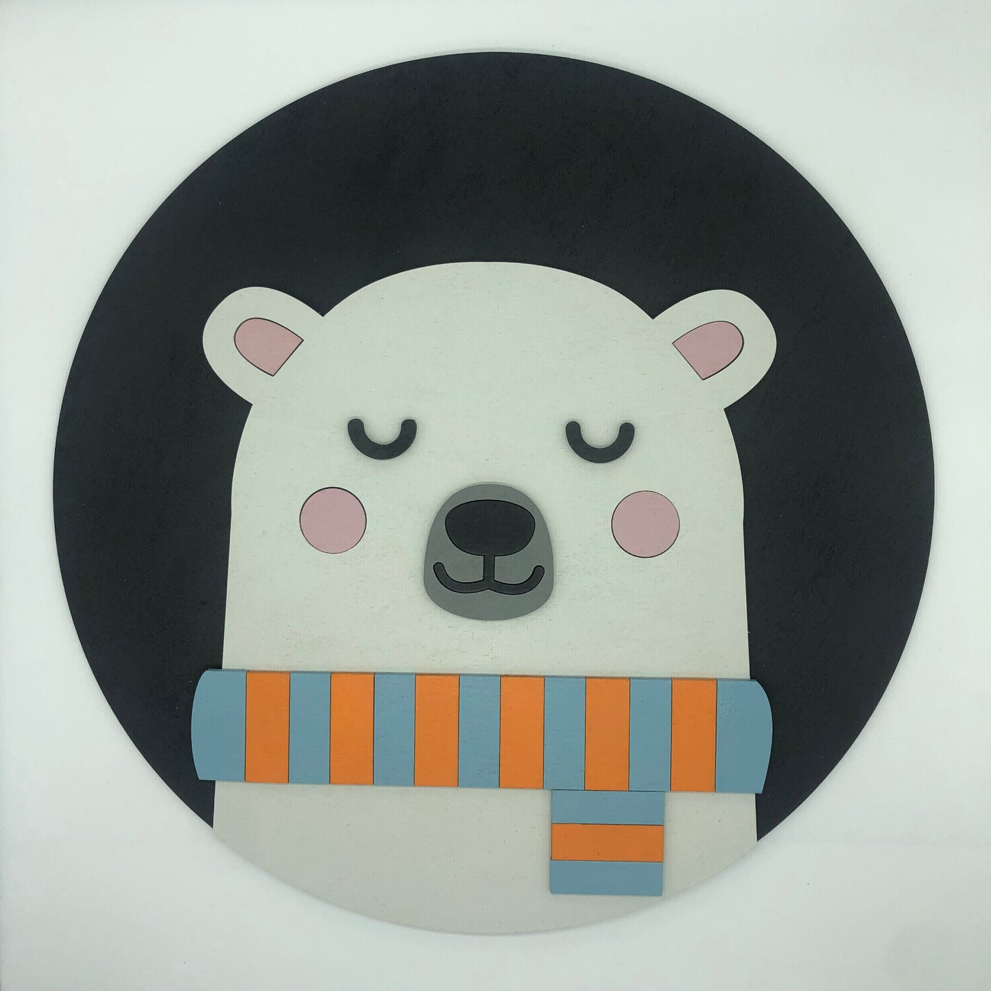 White Night Bear Wall Plaque