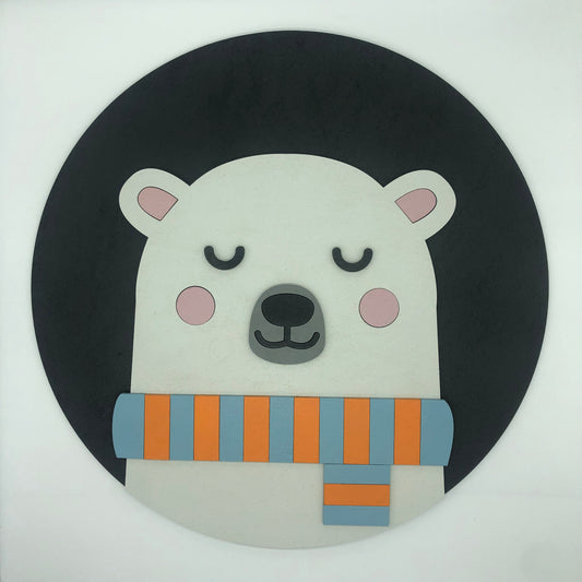 White Night Bear Wall Plaque