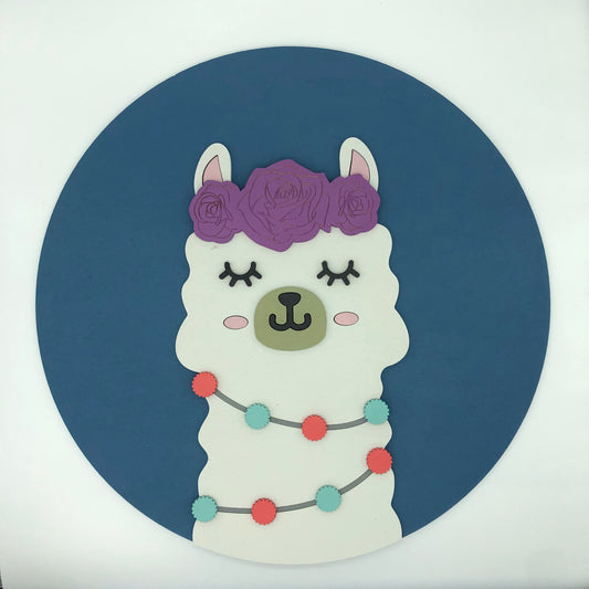 White Lama Wall Plaque