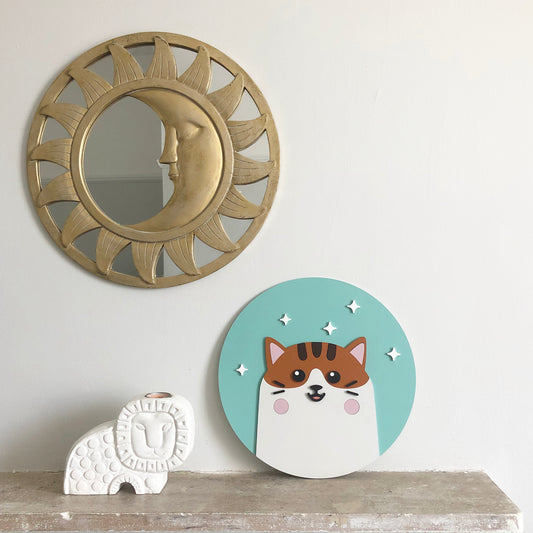 Brown Cat Wall Plaque