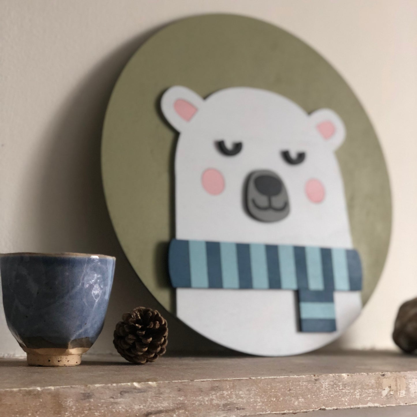 White Forest Bear Wall Plaque
