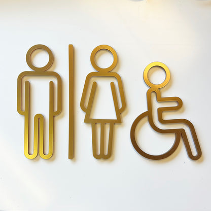 Male Female Accessible Bathroom Door Sign