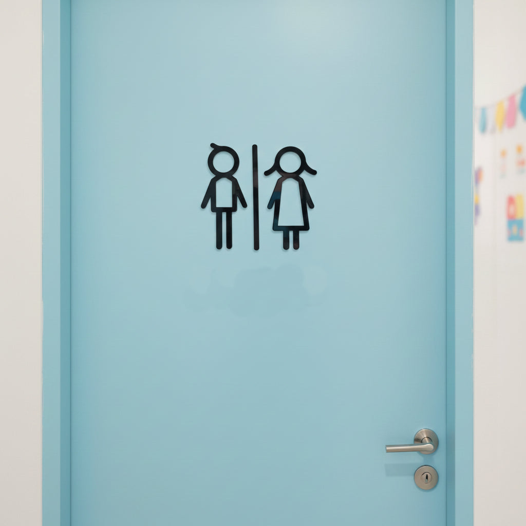 Kids Toilet Door Sign – Children’s Bathroom Door Sign in Acrylic
