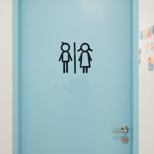 Kids Toilet Door Sign – Children’s Bathroom Door Sign in Acrylic