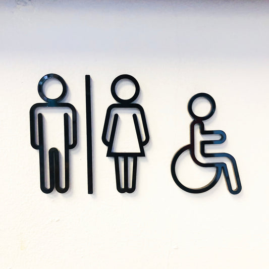 Male Female Accessible Bathroom Door Sign