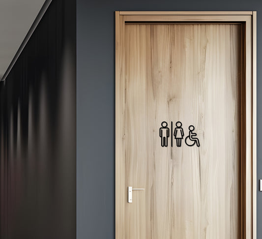 Male Female Accessible Bathroom Door Sign