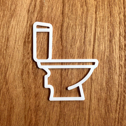 modern acrylic white toilet door sign black on wooden wall