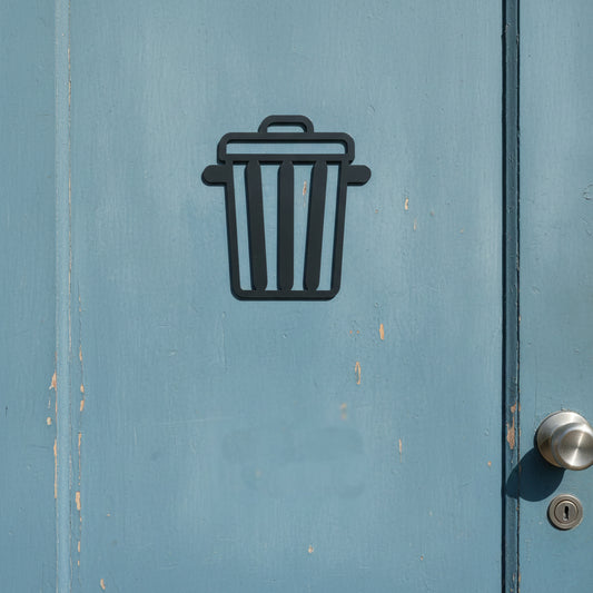 Rubbish Bin Door Sign – Modern Acrylic Waste Sign