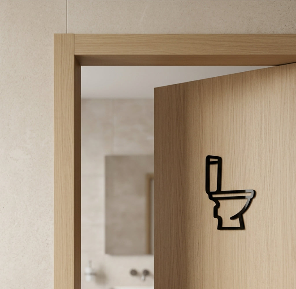Modern Toilet Door Sign