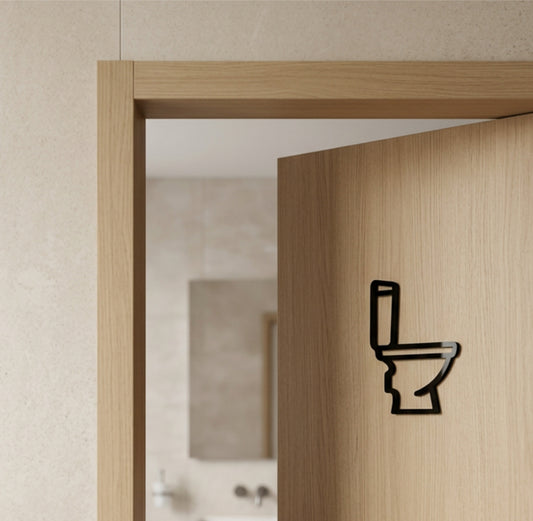 Modern Toilet Door Sign