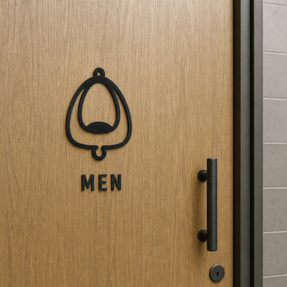 Urinal Toilet Door Sign