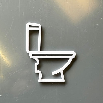 white toilet symbol on grey backgroud