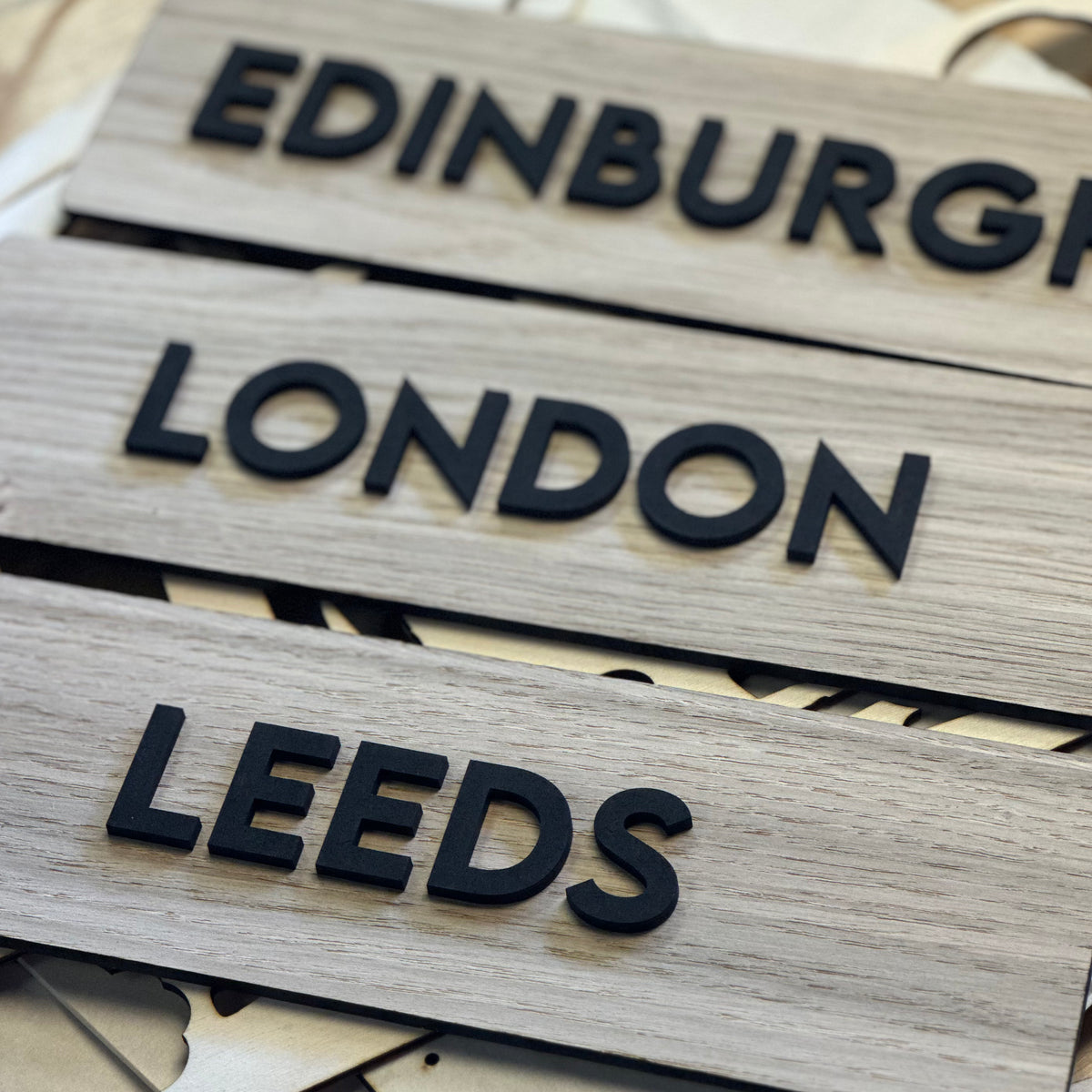 Personalised Wooden City Name Sign