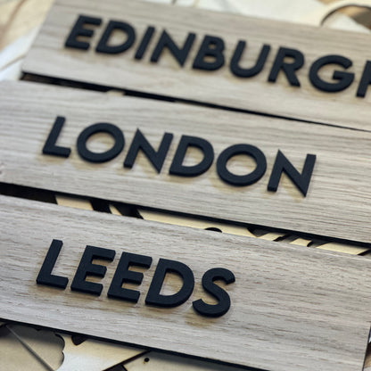 Personalised Wooden City Name Sign