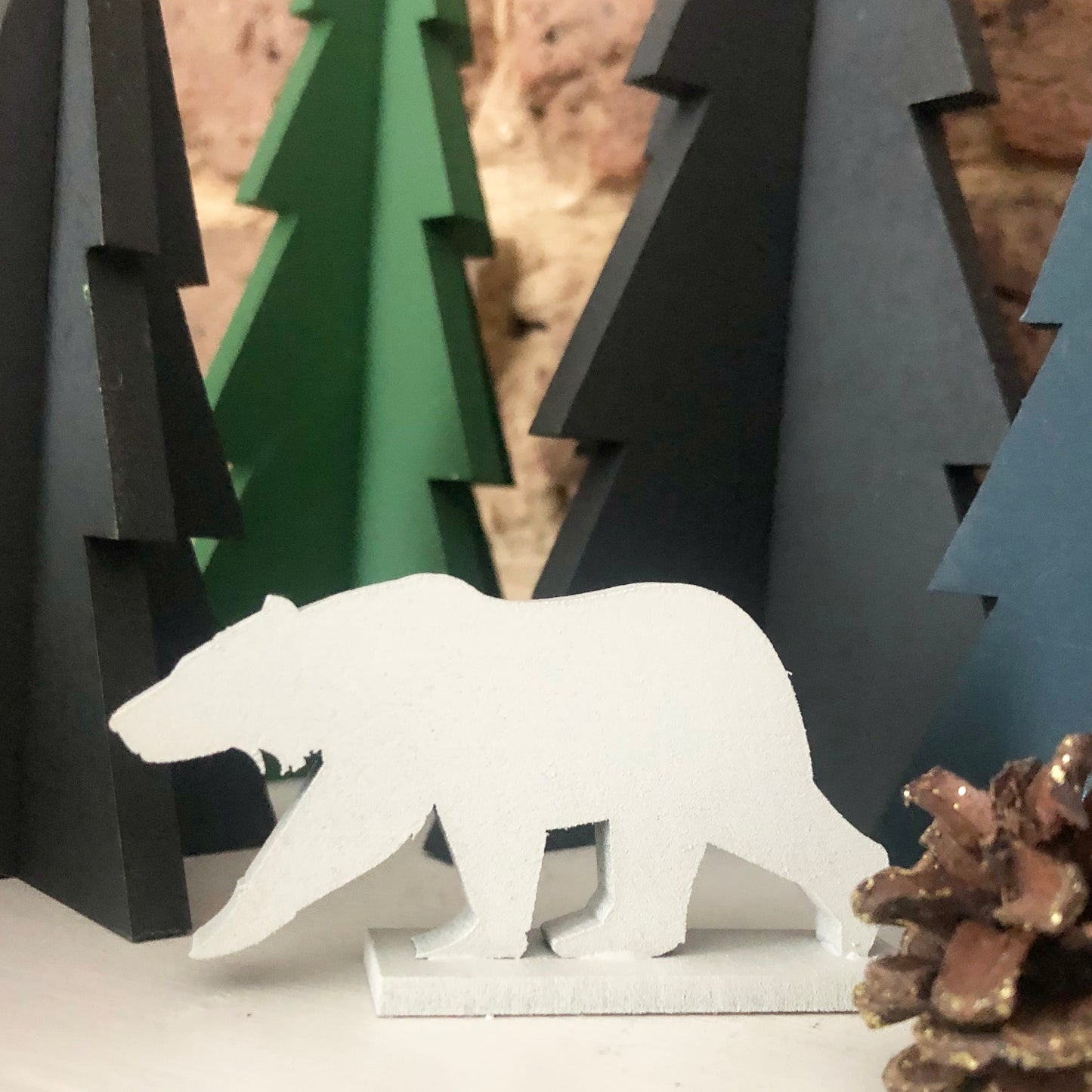 Scandinavian Style Wooden Animal Ornaments set of 3