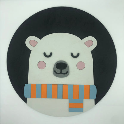White Night Bear Wall Plaque