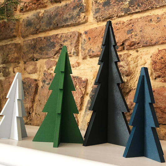 Wooden Scandinavian Style Christmas Trees Set of four