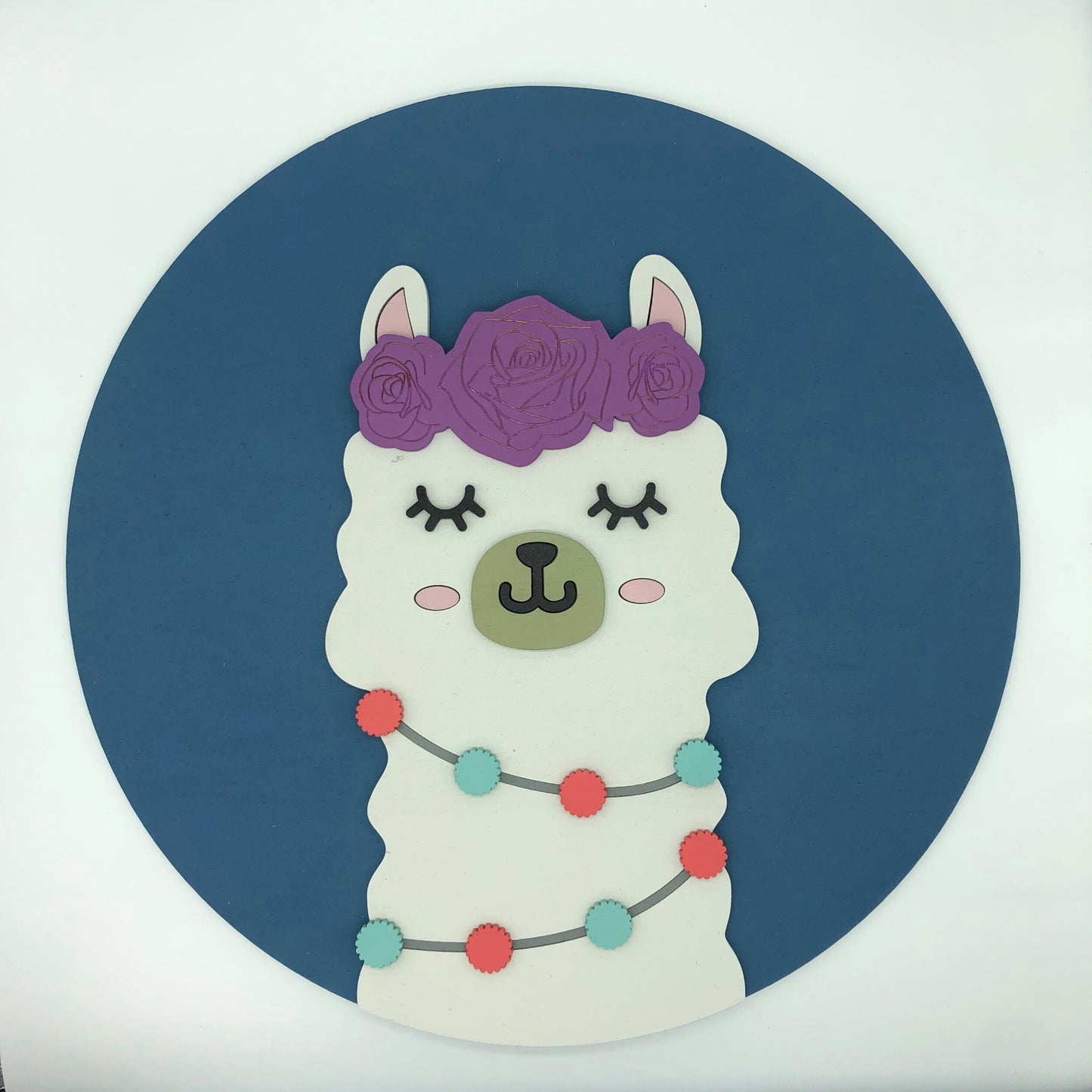 White Lama Wall Plaque