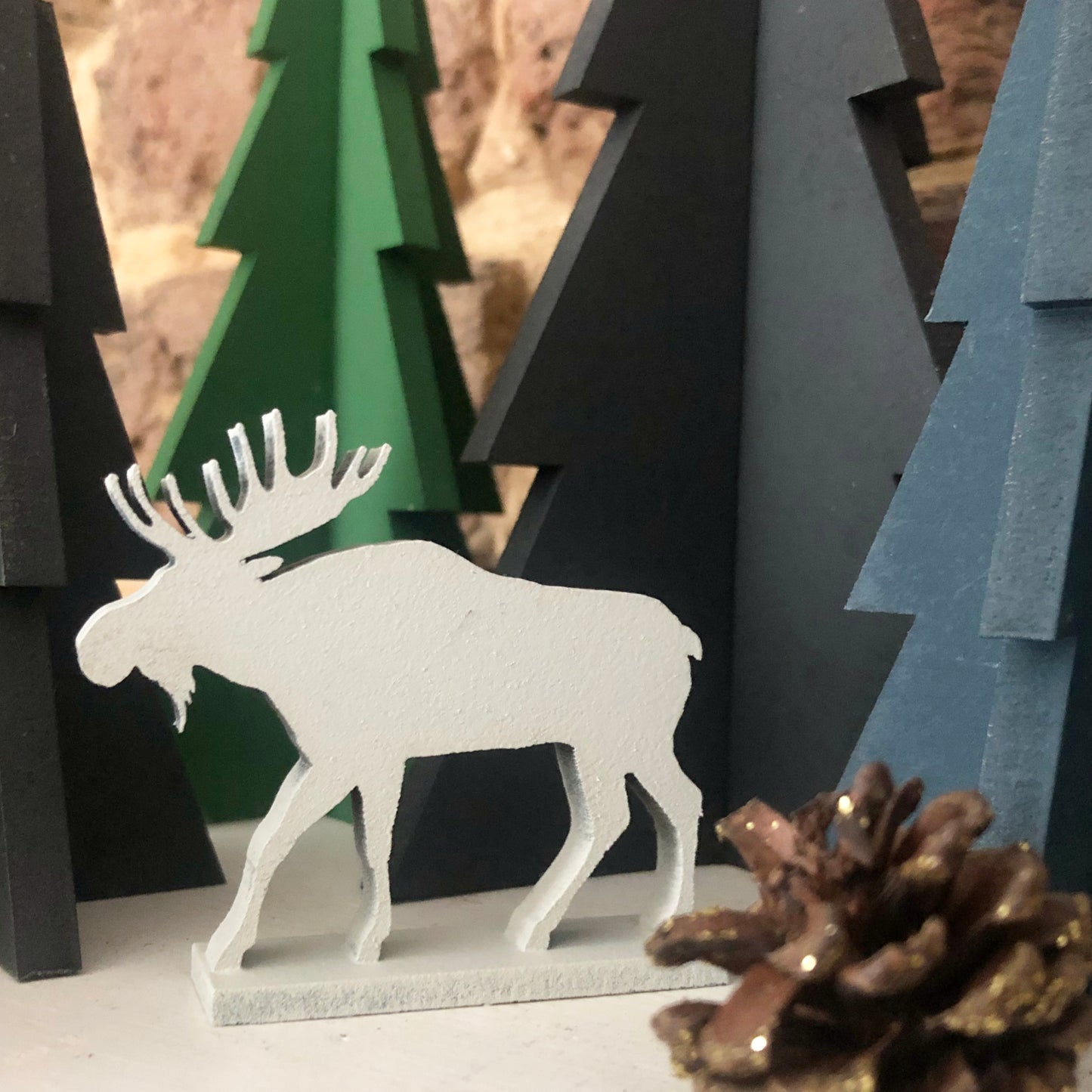 Scandinavian Style Wooden Animal Ornaments set of 3