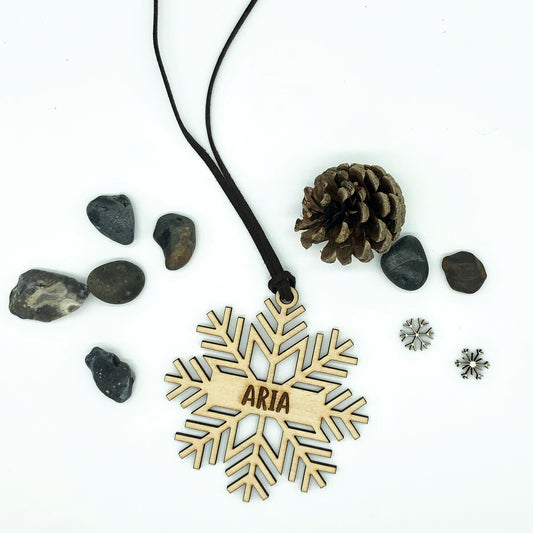 Personalised Snowflake CHRYSTAL Name Baubles