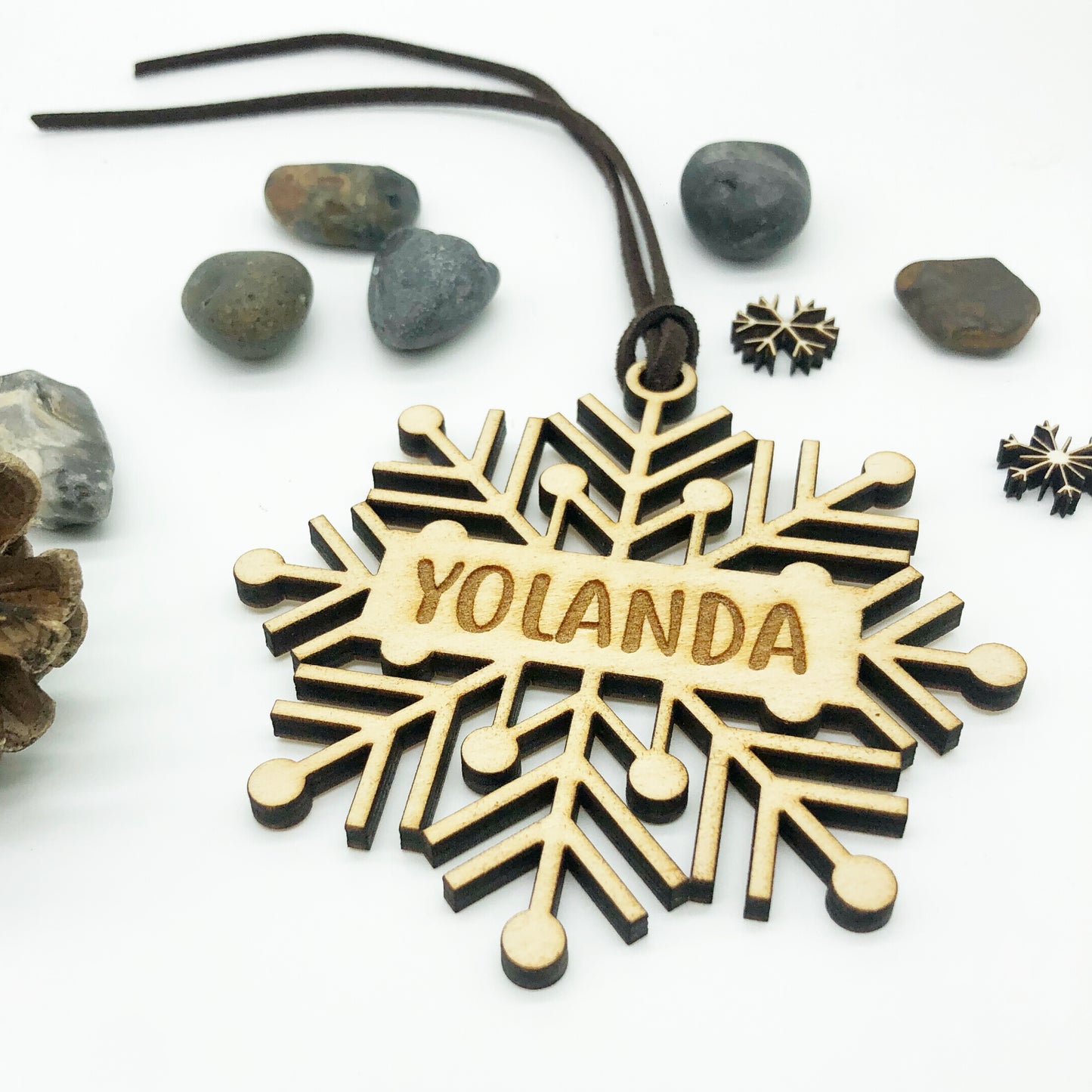 Personalised Snowflake GLAZE Name Baubles