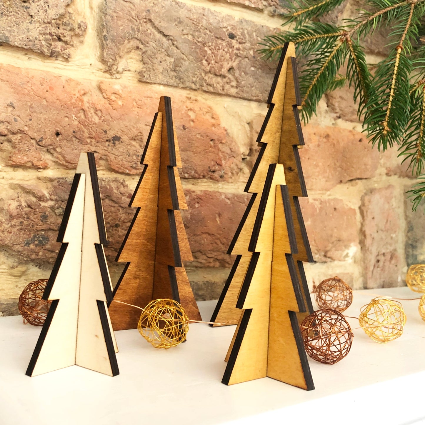 Natural Wooden Scandi Style Christmas Trees