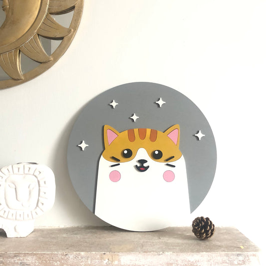 Yellow Cat Wall Plaque